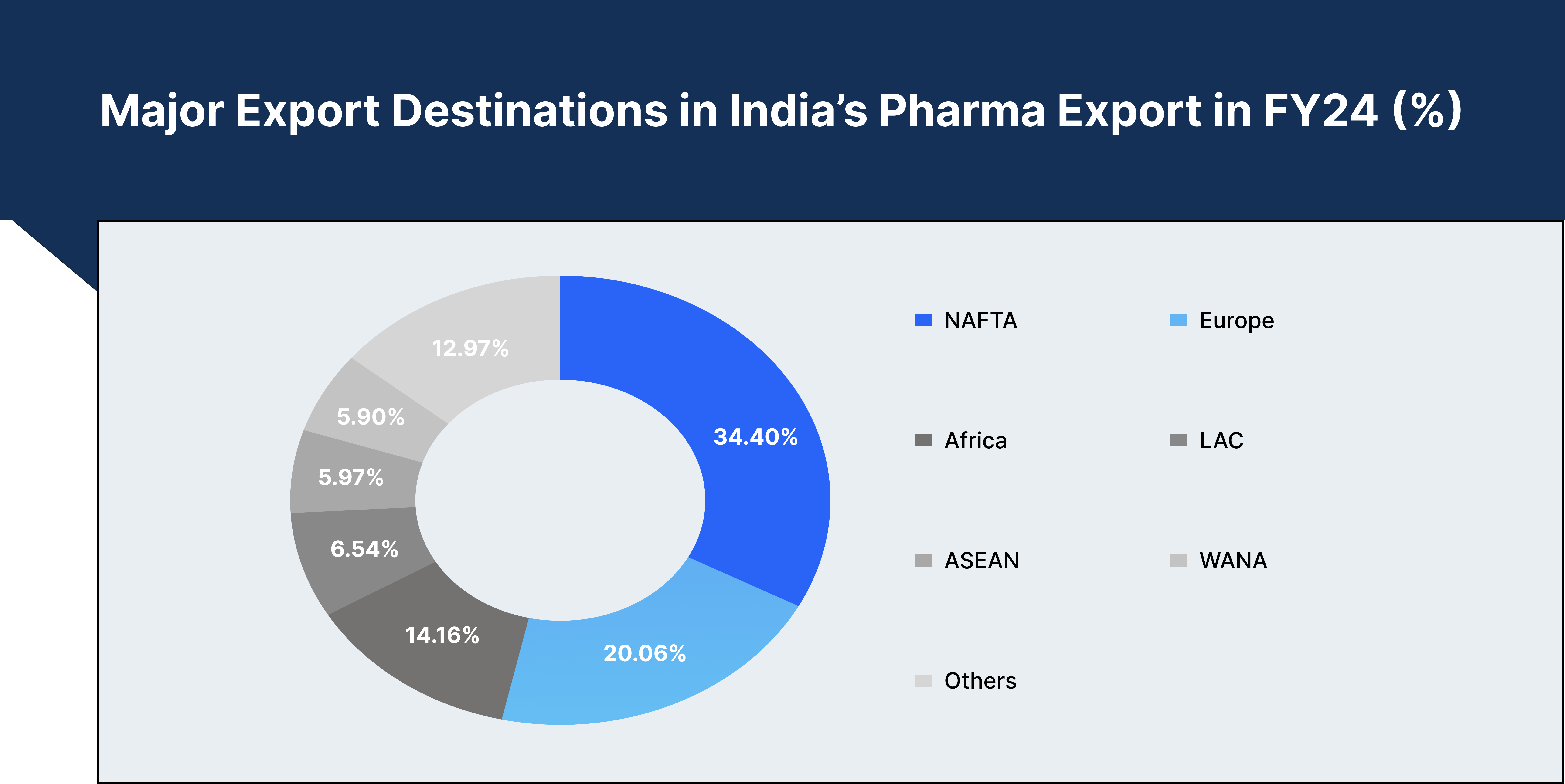 Major Export Destinations in India's Pharma Export in FY24 (%)